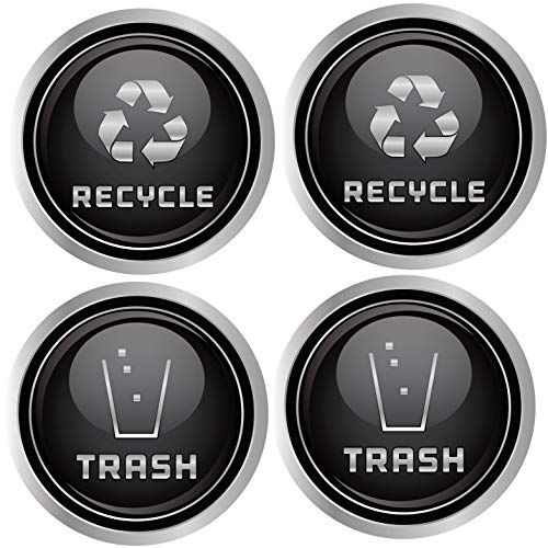 Лого Recycle and Trash - Елегантен златист цвят за боклуци кошчета, контейнери, стени и под - Ламиниран винил стикер (X-Small