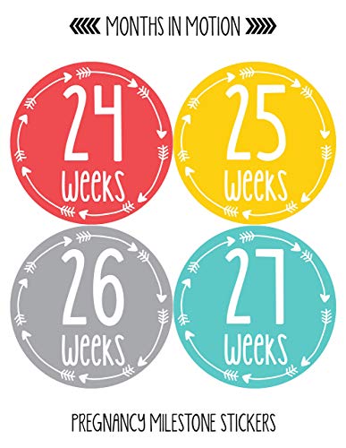 Месеци в движение Бременност Седмични стикери за растежа на корема - седмица след Седмица Бременна Очаква фотосесия - Подарък за спомен от