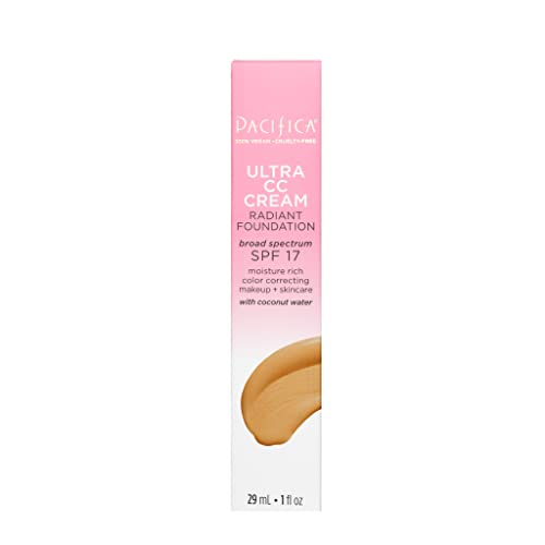 Pacifica Beauty | Ултра Блестящ Тонален крем Ultra CC Cream - Топло / Среден | Натурален с широк спектър на действие SPF
