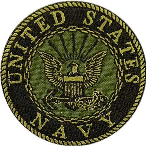 Нашивка с бродирани логото на Военноморските сили на САЩ USN, цвят поставили желязо (цветен)