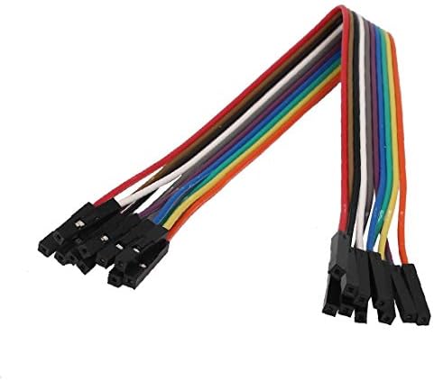 X-DREE Стъпка 2.54 мм 10-пинов 10-лентов кабел F/F Rainbow с кабели 20 см (Fili per cavi a nastro arcobaleno 10 Стъпка 10-пинов F/F a