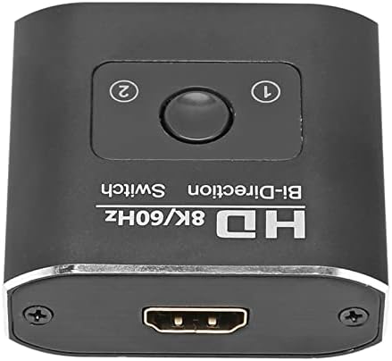 Преминете HDMI, HDMI-Сплитер 8k 60hz 48Gbps, Алуминиев Двупосочни HDMI switch 2 в 1 Изход, Ръчно HDMI-хъб за Xbox за PS5 TV