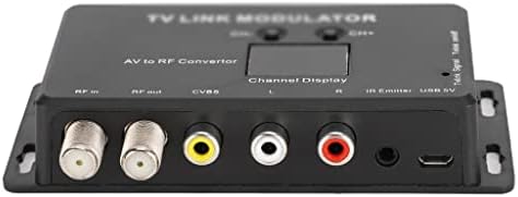 WETYG UHF TV Link Модулатор на AV-Радиочестотни Конвертор IR удължител с 21-канальным дисплей PAL/NTSC Допълнително Пластмаса Черен (цвят: D)