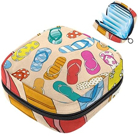Цветни Плажни Чехли С Шарките, Чанта За Съхранение на Хигиенни Кърпички, Преносим Чанта за Жени, Момичета, Чанта за Купата на