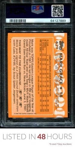 1988 Topps Продават 42t Mark Grace Rc Cubs Psa 10 Dna Auto 10 B1022357-889 - Бейзболни картички с автограф