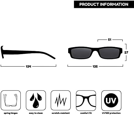 Очила за четене Фирма Brown Tortoiseshell Lightweight Sun Readers UV400 Мъжки Женски S32-2 +2.00