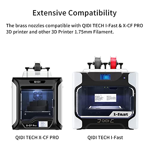 Дюзи за 3D-принтер R QIDI TECHNOLOGY, Екструдер с месингови дюзи 0,4 мм, M6 с тръбичка от PTFE за зъби спиралите 1,75 мм, съвместим с 3D-принтер