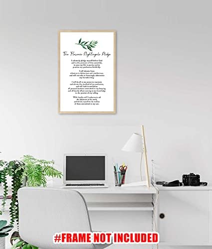 12x18 Florence Nightingale Pledge Стенно изкуство, така нареченият типографски Плакат; Вдъхновяващи; Мотивиращи Цитати, с монтиран на стената Плакат Декор; Медицински; Минималист