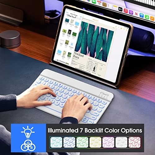 Универсална Портативна Безжична Bluetooth клавиатура DOKYW за iPad/ iPhone/ таблет, Мини Безжична Клавиатура с подсветка