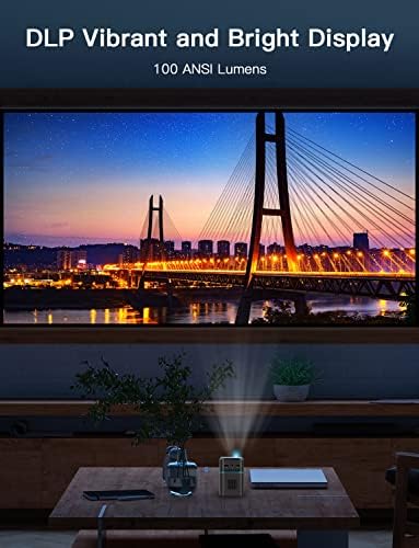 Мини Преносим проектор NexiGo Smart WiFi, поддръжка на 4K, Android 9.0, [100 ANSI - Над 3000 Апартамент], видео проектор DLP Bluetooth