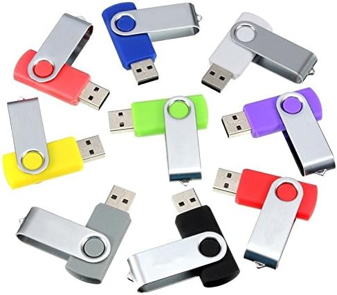 На едро/Лот Метални Въртящи се на USB устройството с капацитет от 128 MB, флаш памети 10 бр. - USB 2.0, Различни цветове