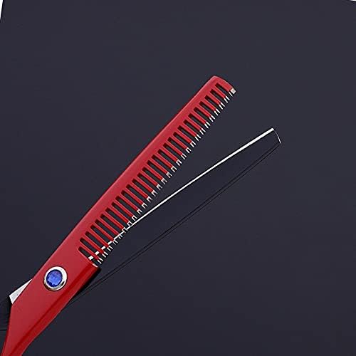 Ножица за подстригване на коса, 6-инчов професионален Японски 440c червени и черни ножици за коса прическа филировочные фризьорски ножици