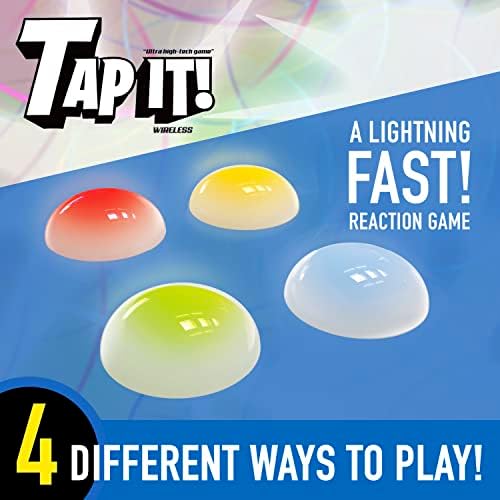 Безжична една от най-съвременните конзола Fotorama Tap It, 4 забавни игри в една, развиват визуално-моторна координация, нарушения на зрението и паметта, до 8 играчи, на въз?