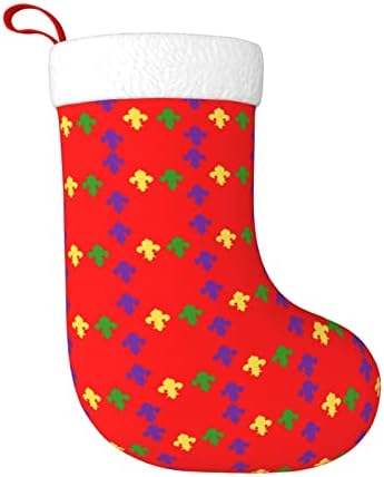 Сладки Коледни Чорапи Mardi Gras с Лилии, Украшения за Елхи, Коледни Чорапи за Коледно парти, Подаръци 18 Инча