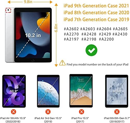 Калъф за iPad 9-то поколение 2021, Калъф за iPad 8-то поколение Колибри, Симпатичен Калъф за iPad на 7-то поколение, Калъф за iPad 10.2 за жени и момичета, Многоугольный преглед с Ре