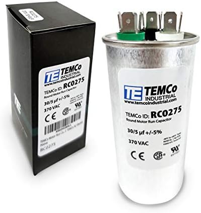 TEMCo 30+5 uf/MFD 370 Волта променлив ток С кондензатор на променлив ток, 50/60 Hz Електрическа Лот -1
