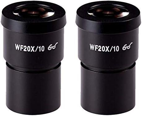 Микроскоп WUWUDIT CESULIS Една двойка WF10X, WF15X, WF20X, WF25X, WF30X, окуляр, съвместим с стереомикроскопом, Широко поле 20 мм, 15 мм, 10 мм, 9 мм, WF10X/20, Високо наддаване в очите (цвят: WF10X22)