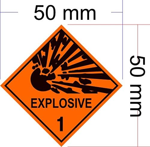 Предупредителен Знак за Сигурност за опасност от взрив 2 (50 mm) Винилови Етикети, стикери x4