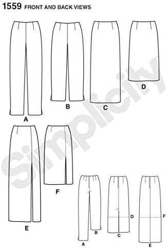 Лесна 1559 Модел за шиене на женските панталони и поли, размери 16-22