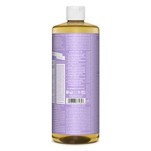 Течен сапун Dr. Bronner's -Pure-Castile (Лавандула, 32 грама, 2 опаковки) - Произведено на базата на органични масла, на 18-в-1