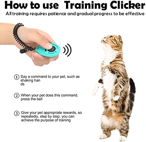 Комплект за дресура на котки-clickers от 4 теми включва 2 Стръка цел за дресура на домашни котки, 2 Щракване за дресура на котки