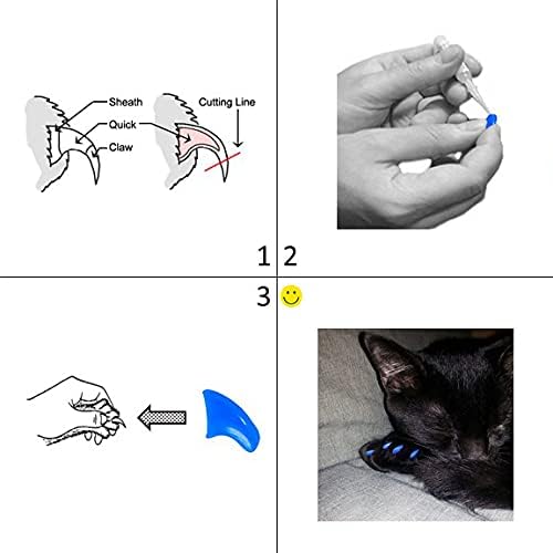 Purrdy Paws 6-Месечен Запас от Меки Капсули за нокти за котки със Златен Голографическим блясък Small - Допълнителни Лепила