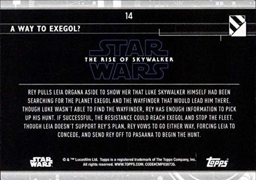 2020 Начело Star Wars The Rise of Skywalker Series 2 Blue 14 Начин да се оправдае? Търговската картичка Рей Чубакки