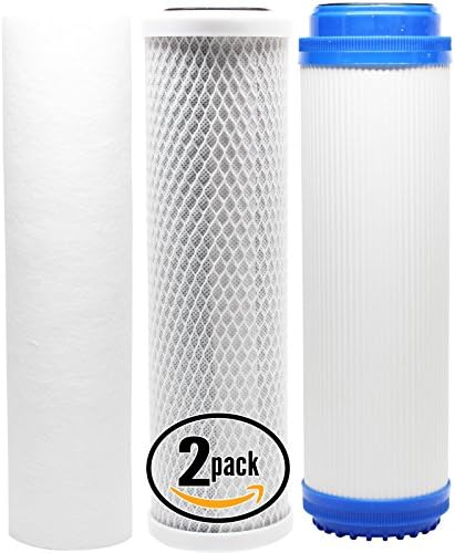 Комплект сменяеми филтри от 2 опаковки, съвместими със системата iSpring HC14 РО System - Включва Въглероден филтър, полипропилен филтър за мазнини и GAC филтър - Марка Denali Pure