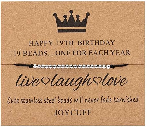 JoycuFF Подаръци за Рожден Ден за Момичета, Жени, Гривна с Обвивка от Сребърни Мъниста, Една Топчета, Регулируем Кабел на Една Година,