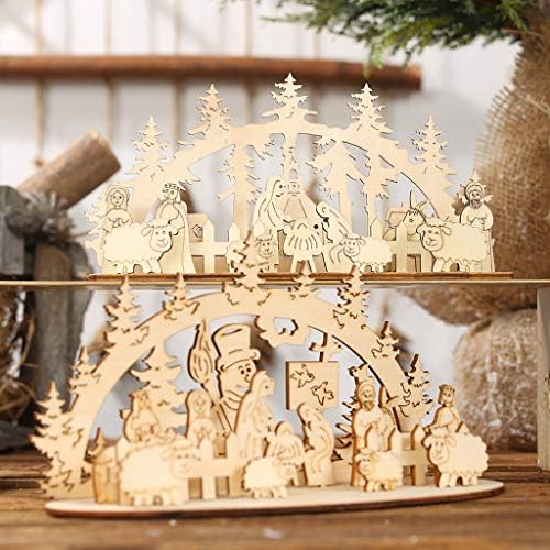 Красиви за Украса на дома с Дървени САМ Високите Коледни Украси-Забавно Качествено Украса Виси Коледна Гирлянда за Камина