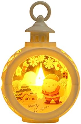 Mifyiar Коледна Украса LED Малка Кръгла Лампа Нов Детски Ръчен Подарък Витринный Висулка Бяла Снежинка