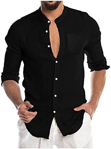 Xiloccer Мъжка Риза с яка, Приталенные Ризи с Копчета, Приталенные Ризи за Мъже, Мъжки Ризи с дълъг ръкав и Потници, Тениски