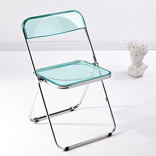 Луксозен Модерен Акрилни сгъваем стол KAIHAOWIN Прозрачни столове-Сгъваем стол Светия Stackable Crystal-Седалка за хол от PC-пластмаса-Хромирана