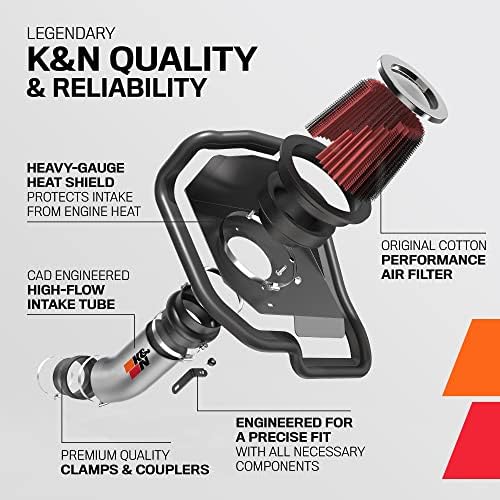 Комплект въздух студен въздух K & N: Увеличава ускорението и ръмжене на двигателя, гарантирано увеличава мощността до 7 с. л.: Съвместим