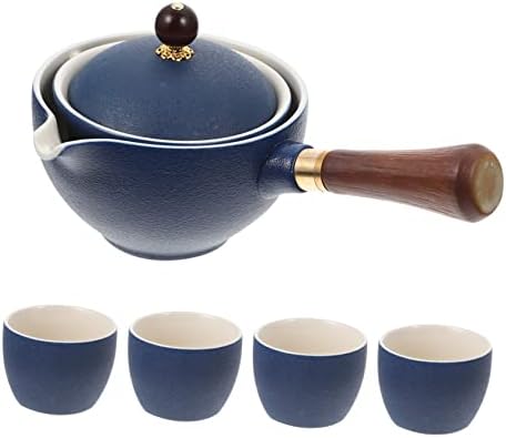 Yardwe 1 Комплект Чайник Ретро Керамичен Чайник за Чай Набор от Японски Чаени Саксии 360 Чайник Лилаво Глинен Чайник, Определени Мързелив Кунг-фу Чай Комплект Керамичен