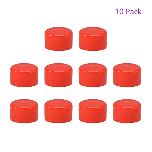 DMiotech 10 Pack 2 ID Червени Протектори За Винтови Резби Гумени Челни капачки Капачки за Болтове за Мебелната тръби
