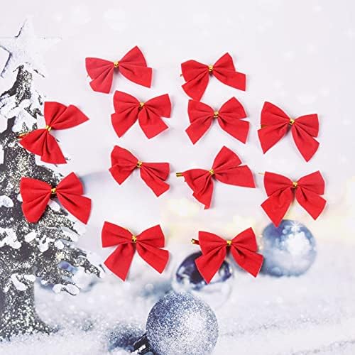 VEAREAR Коледно Дърво Панделки От Стекающейся Тъкан Коледни Панделки Външно Украса на Декоративни Телена Обвързани Червени