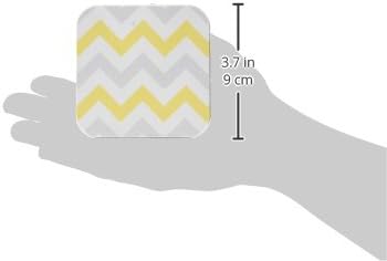 3dRose cst_179795_2 Жълто-сив зиг-заг модел с Шевронами-Сиво-Бели Зигзагообразные ленти-Меки подложки, комплект от 8
