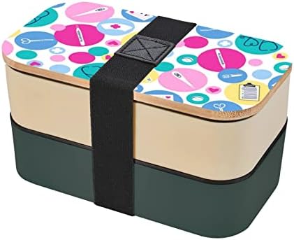 Хубава кутия за bento за обяд медицински сестри с подобрени регулируема каишка, штабелируемый за многократна употреба запечатан контейнер за храна, не съдържа Bpa, мод