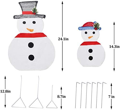 DR.DUDU Комплект от 3 Коледни Led Снежен човек С Осветление, Украса за Коледно парти, на Закрито, Украса за Тревата В Двора