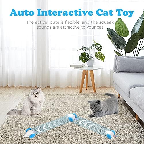 Играчки за котки VcanFit за Интерактивна Автоматично Мишката в помещението, Играчка за домашни мишки за упражнения с led подсветка,