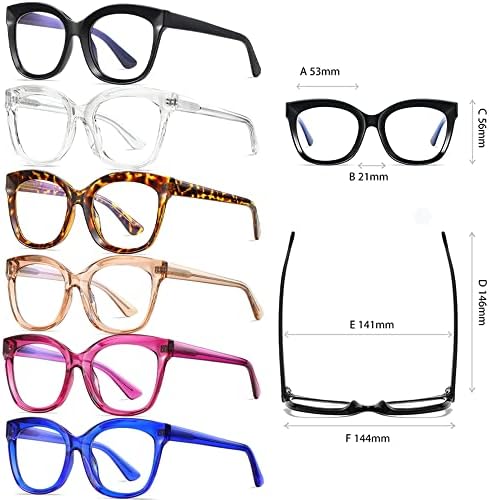 Очила за четене RESVIO за Жени, Извънгабаритни Квадратни Очила Котешко око, Ръчно изработени, Прозрачни