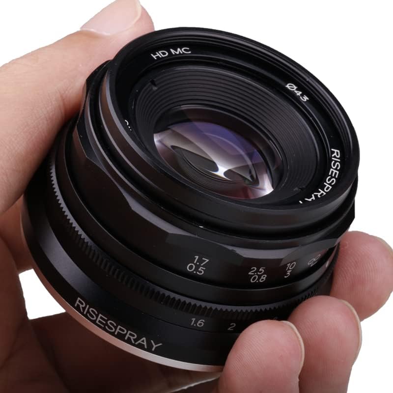 Обектив RISESPRAY 35 мм F1.6 Mini APS-C за беззеркальной фотоапарат Sony Panasonic Fujifilm Olympus, Canon, Nikon (определяне на EF-M)