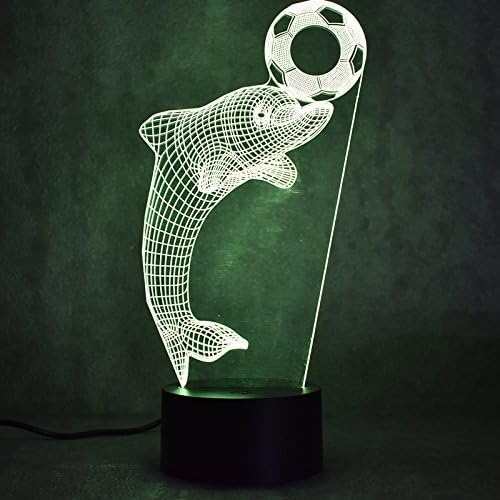 3D Делфин лека нощ USB Сензорен Прекъсвач Декор Тенис на Маса Оптични Илюзии Лампи 7 Цвята Променя Светлини Led Настолна