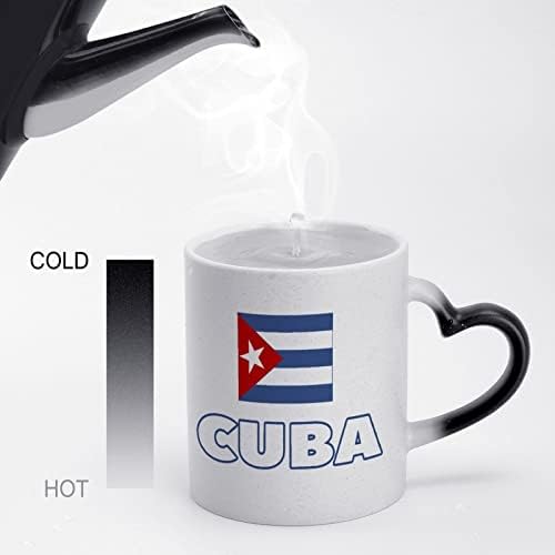 Кубинското Знаме Кафеена Чаша Керамична Чаша За Промяна на Цвета Чаени Чаши за Офиса, Подаръци за Дома