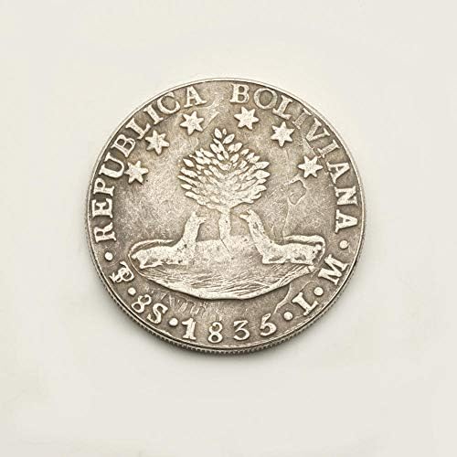 Изискана Монета 1835 Меркосур Освободител Симон Боливар Възпоменателна Сребърна Монета на Чужд Сребърен долар Колекция от Антични