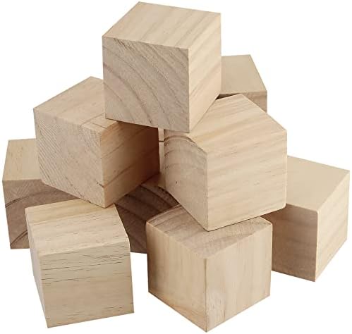 MANCHAP 45 Опаковка от 2-Инчов Квадратен Дървен Блок за Резби, Кубични Резбовани Дървени Блокове, Естествен Дървен Недовършена