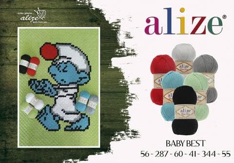 Alize Baby най-Добрата мека детска прежди, Камвольная прежди, 90% акрил, със защита от търкалянето, 10% бамбук, лот 4. Всеки