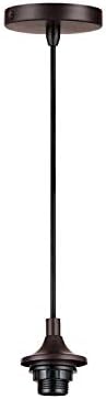 Ретро Окачен лампа Sunlite 07095, Метален декор в индустриален стил, 72-Инчов Черно Изолиран кабел, Единично гнездо (E26), Промасленная кафява