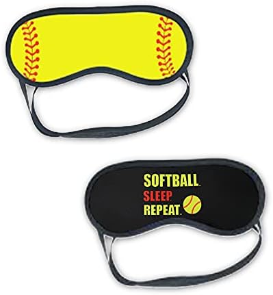 Подарък маска за очи за софтбол, идеално подходяща за треньори, отбори, играчи, спортни лагери за момичета в пътуване (комплект от 2 теми за софтбол)